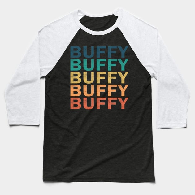 Buffy Name T Shirt - Buffy Vintage Retro Name Gift Item Tee Baseball T-Shirt by henrietacharthadfield